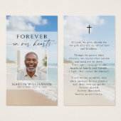 Beach Forever In Our Hearts Photo Prayer Card (正面&裏面)