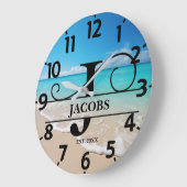 Beach Front J Monogram ラージ壁時計 (傾斜)