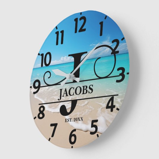 Beach Front J Monogram ラージ壁時計 (傾斜)