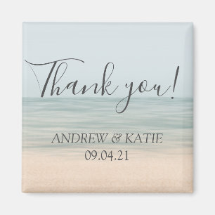 Beach Front Vintage Hawaiian Wedding Thank You マグネット