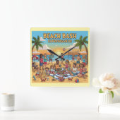 Beach Gathering スクエア壁時計 (ホーム)