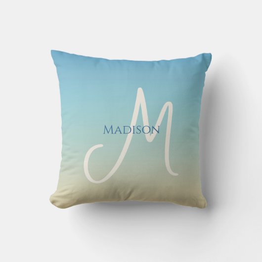 Beach Gradient Monogram  クッション (正面)