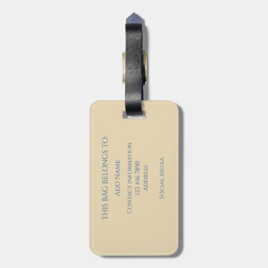 Beach Gradient Monogram Name  ラゲッジタグ (裏面縦)