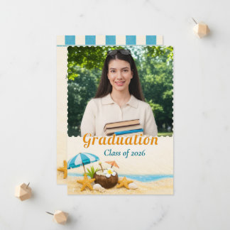 Beach Graduation 2026 Photo Announcement 案内状