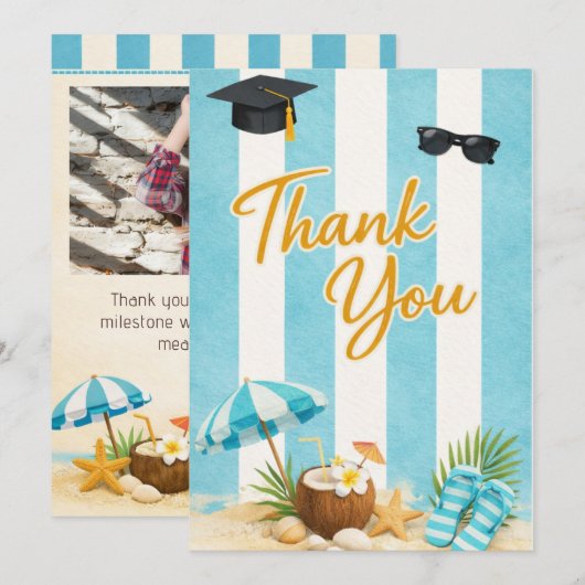 Beach Graduation 2026 Thank You Card サンキューカード (正面/裏面)