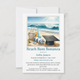 Beach Graduation Party Invitation 招待状