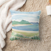 Beach Grass Bay | Watercolor Ocean Coastal Sea クッション (ブランケット)