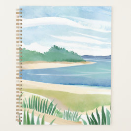 Beach Grass Bay | Watercolor Ocean Coastal Sea プランナー手帳