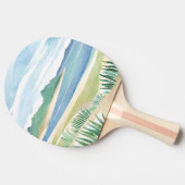 Beach Grass Bay | Watercolor Ocean Coastal Sea 卓球ラケット (横)