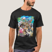 Beach Group Selfie Sloth Pug Cat Chicken Dog Unico Tシャツ (正面)