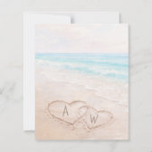 Beach hearts initials Bridal Shower invitation (裏面)