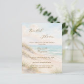 Beach hearts initials Bridal Shower invitation (スタンド正面)