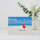 Beach Holiday, cocktail on the beach postcard ポストカード (スタンド正面)