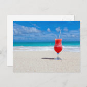 Beach Holiday, cocktail on the beach postcard ポストカード (正面/裏面)