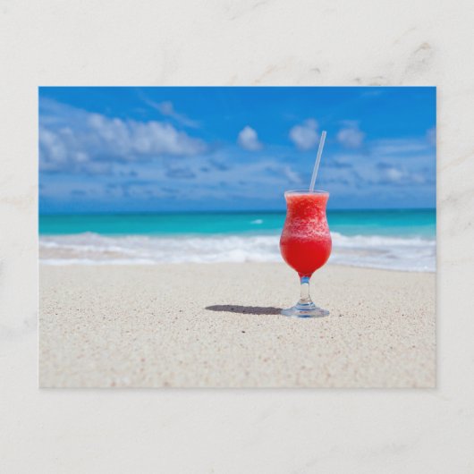 Beach Holiday, cocktail on the beach postcard ポストカード (正面)