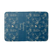 Beach holiday pattern and your name in beige バスマット (正面)