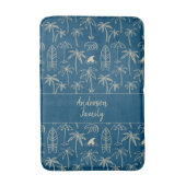 Beach holiday pattern and your name in beige バスマット (正面縦)