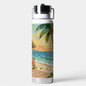 Beach Home Oceanic Coastal Art ウォーターボトル (背面)