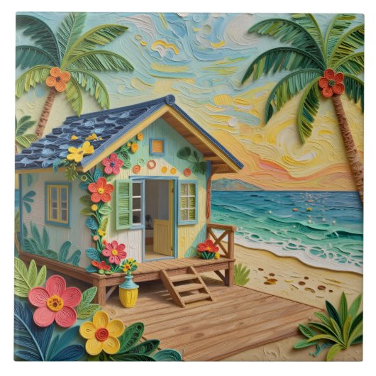 Beach Home Oceanic Coastal Art タイル (正面)