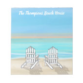 Beach House Blue Ocean Personalized ノートパッド (正面)