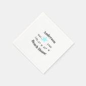 Beach house Date year custom coordinates add est. スタンダードカクテルナプキン (角)