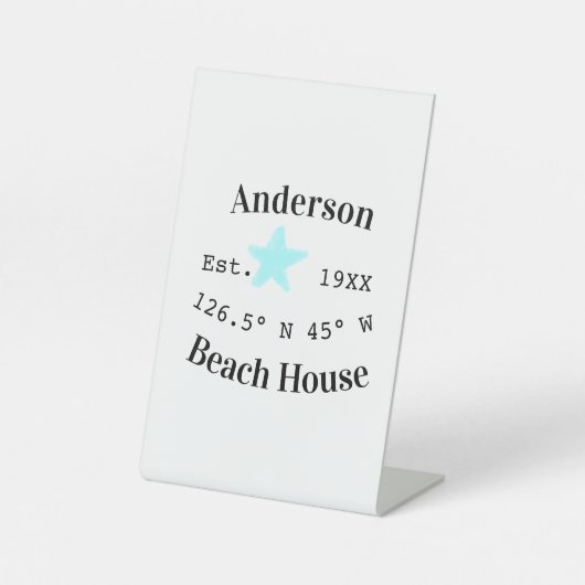Beach house Date year custom coordinates add est. 台座サイン (正面)