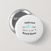 Beach house Date year custom coordinates add est. 缶バッジ (正面&裏面)