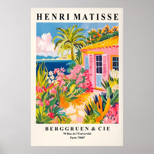 Beach house decor, Mid century modern poster, Pink ポスター (正面)