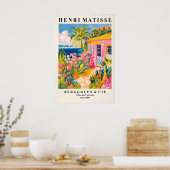 Beach house decor, Mid century modern poster, Pink ポスター (キッチン)