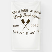 Beach house ets. Date year custom coordinates add  横断幕 (縦)