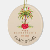 Beach House Palm tree Christmas decor Vacation セラミックオーナメント (左)