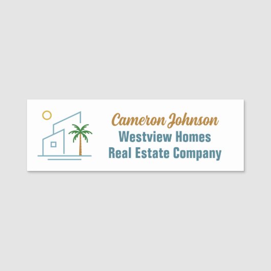 Beach House Real Estate Company Custom Realtor 名札 (正面)