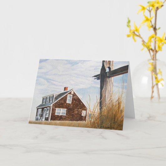 Beach House Sunrise カード (黄色い花)