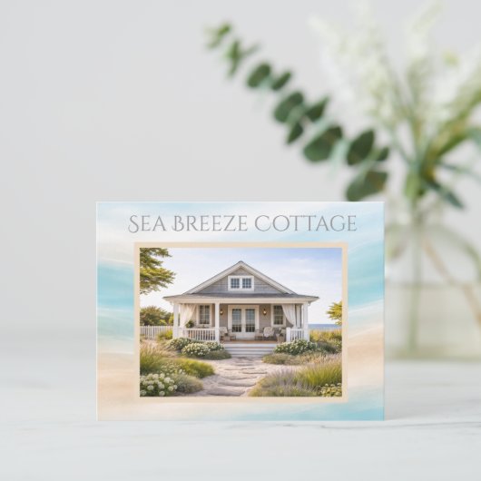 Beach House Vacation Rental Keepsake Card ポストカード (スタンド正面)