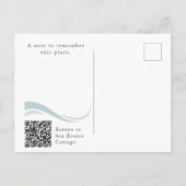 Beach House Vacation Rental Rebooking Card with QR ポストカード (裏面)