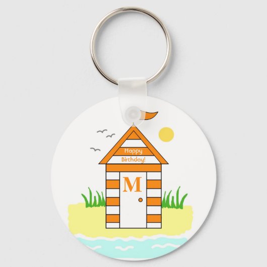 Beach Hut Orange Key Ring キーホルダー (正面)