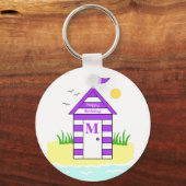 Beach Hut Purple Key Ring キーホルダー (正面)