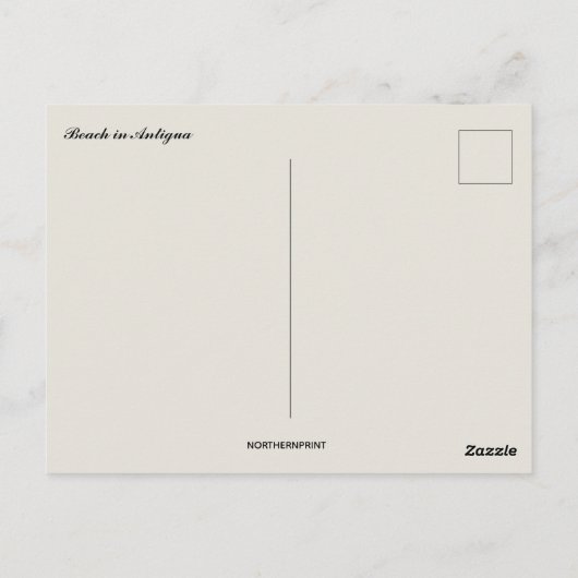 Beach in Antigua ポストカード (裏面)