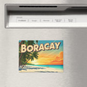 Beach in Boracay Philippines Vintage  マグネット (インサイチュ (食洗機))