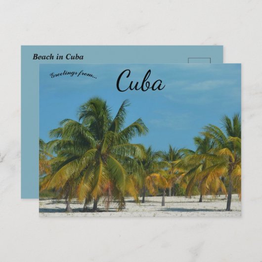 Beach in Cuba ポストカード (正面/裏面)