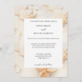 Beach Ivory Cream Ocean Starfish Wedding 招待状 (正面/裏面)