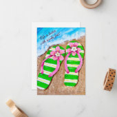 Beach Life Flip Flops Flat Note Cards ノートカード (正面/裏面インサイチュ)
