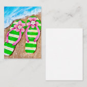 Beach Life Flip Flops Flat Note Cards ノートカード (正面/裏面)