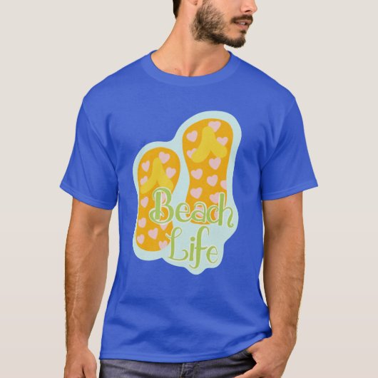 Beach Life Summer Flip Flops Aesthetic Sticker boy Tシャツ (正面)