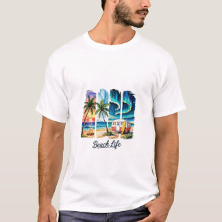Beach Life T-Shirt – Tropical Summer Vibes & Surf Tシャツ