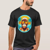 Beach Life with a Monkey Twist Eye Catching Summer Tシャツ (正面)