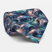 Beach Lovers Tie | Holographic Ocean Waves Pattern ネクタイ (ロール)