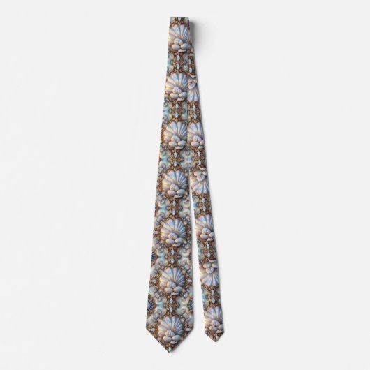 Beach Lovers Tie | Opal Diamond Seashell Pattern ネクタイ (正面)