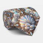Beach Lovers Tie | Opal Diamond Seashell Pattern ネクタイ (ロール)