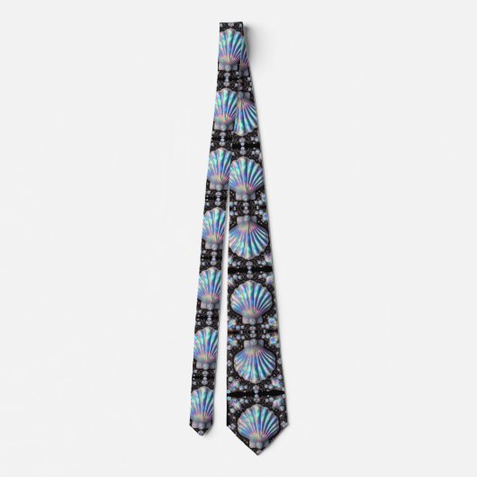 Beach Lovers Tie | Opal Diamond Seashell Pattern ネクタイ (裏面)